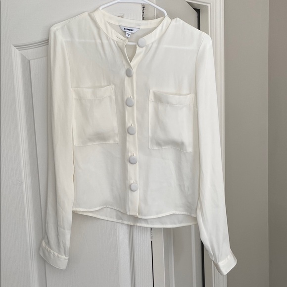Express Tops - NWT Express Cream Button Up Blouse
